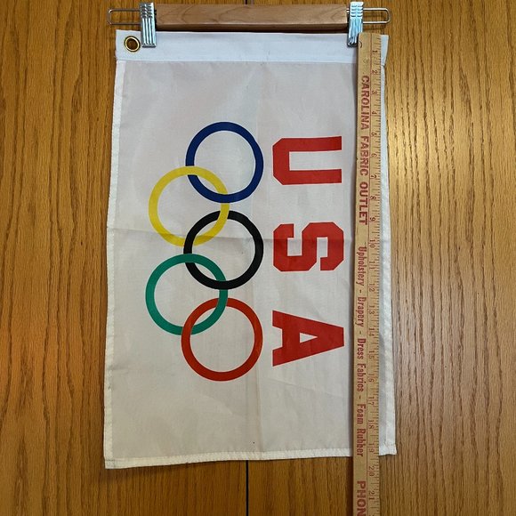 Small Mini USA Olympics Flag / Dress up, Pride, Fun, Rings ! 19 x 12.5" - Picture 3 of 4